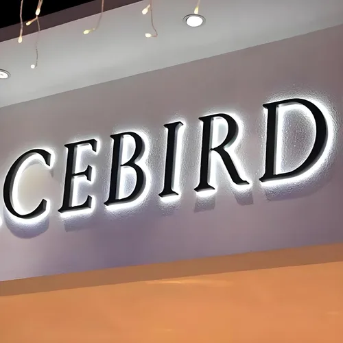 Vista 9 de Letras iluminadas personalizadas de acero inoxidable 3D para letreros de logotipo comercial (personalizadas, 8 letras)