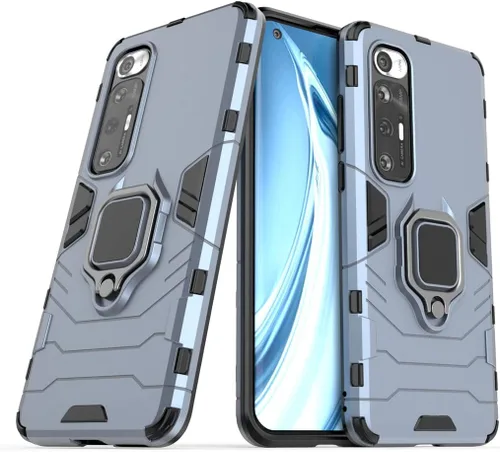 Vista 8 de Compatible con Xiaomi Mi 10S, funda de agarre de anillo de metal, a prueba de golpes, parachoques duro