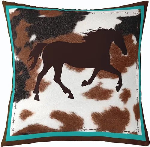 Vista 9 de Funda de almohada de piel de vaca, con bandera estadounidense, ciervos, cuernos de caza, para decoración del hogar, sala de estar, funda de cojín