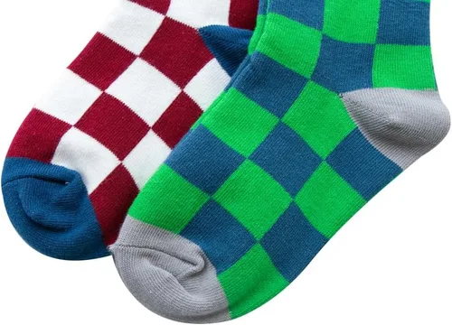 Vista 3 de Calcetines tobilleros de algodón a cuadros para niñas y niños pequeños unisex