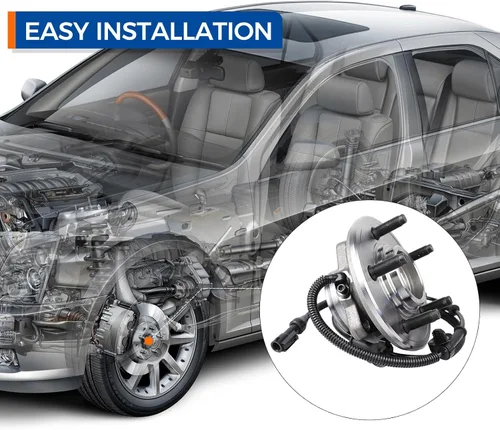 Vista 3 de MACEL 515050 Conjunto de rodamiento de cubo de rueda delantera compatible con Ford Explorer 2002-2005, Lincoln Aviator 2003-2005, Mercury