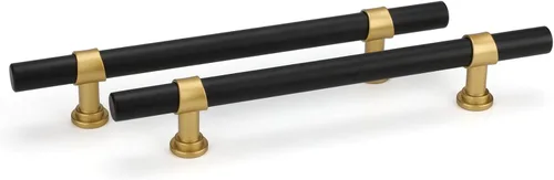 Vista 23 de Goldenwarm Paquete de 25 Tiradores Negros para Gabinetes de 3 Pulgadas Manijas para Gabinetes de Cocina Negras Manijas de Cajón Negras Tiradores