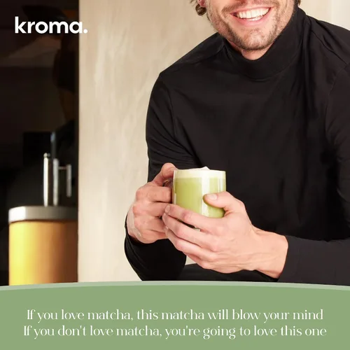 Vista 8 de Polvo de Latte de Matcha Beauty de Kroma, 17g, 7 Porciones – Té verde matcha de grado ceremonial con colágeno para piel radiante y soporte capilar