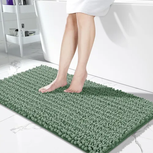 Vista 82 de Yimobra Alfombras de Baño Antideslizantes Lavables - Alfombra de Baño de Chenilla Ultra Suave Absorbente, Alfombra Peluda de Secado Rápido para Negro