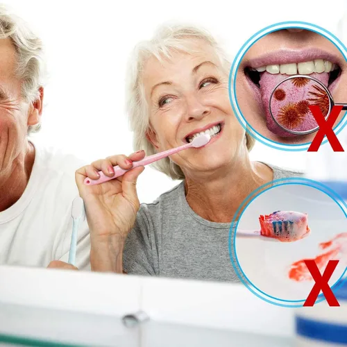 Vista 3 de Boao 4 cepillos de dientes extrasuaves para personas sensibles con 20000 micro cerdas nano para adultos embarazadas recesión ancianos, protege