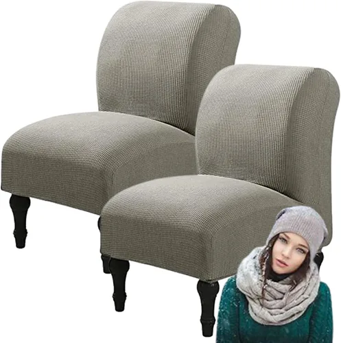 Vista 57 de Fundas elásticas para silla sin brazos, extraíbles y lavables, de elastano jacquard sin reposabrazos, protector de muebles para sala de estar, Verde