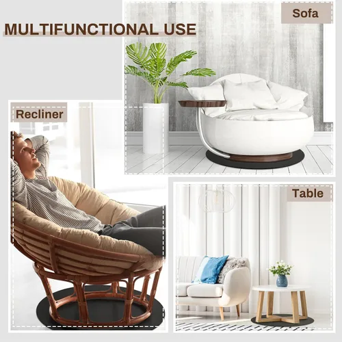 Vista 5 de Timgle - 2 almohadillas redondas reclinables para suelos de madera dura, almohadillas de goma antideslizantes de 27.25 pulgadas, alfombrilla