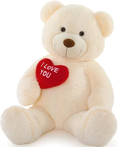 Vista 35 de MaoGoLan Oso de peluche gigante de 52" Oso de peluche - Te amo Corazón rojo Oso de peluche grande para regalo de San Valentín, aniversario, larga