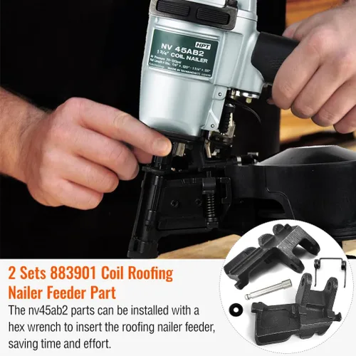 Vista 7 de 2 piezas de clavador 883-901 alimentador y 877-761 resortes, NV45AB2 piezas de bobina, repuesto de pistola de techo compatible con NV45AB NV45AB2