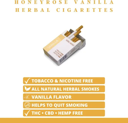 Vista 3 de Honeyrose Cigarrillos de hierbas de vainilla, tabaco y nicotina GRATIS