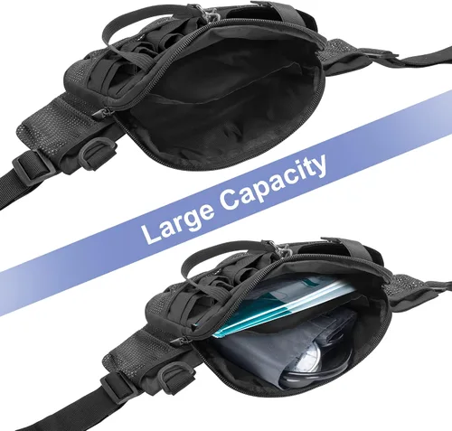 Vista 3 de Damero - Cangurera para enfermera con múltiples compartimentos y soporte para cinta, color negro Nurse Tool Belt Utility Nurse Waist Bag with