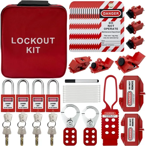 Vista 10 de Kit de Bloqueo y Etiquetado - Abrazadera para Disyuntor de Circuito, Abrazaderas de Grupo, Etiqueta, Disyuntor Universal Multi-Pole con Bolsa