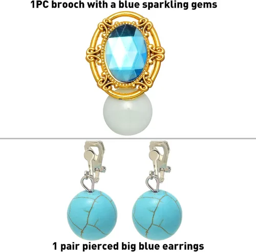 Vista 3 de VRETEKI Kit de accesorios de corona de durazno de princesa, broche de corona de durazno de princesa, accesorios para niñas y mujeres, accesorios