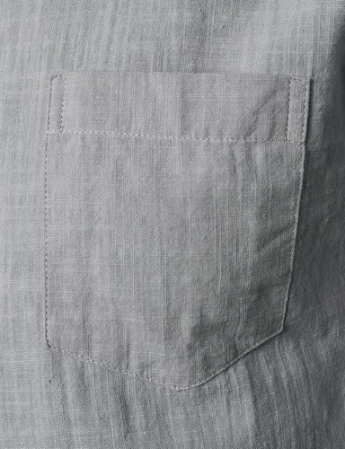 Vista 5 de ZEROYAA Camisas de manga corta con botones y algodón y lino para hombre, ligeras, con bolsillo
