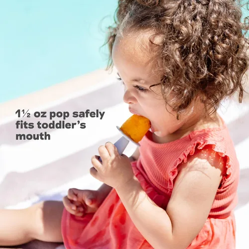 Vista 4 de ezpz Happy Pops (Blush) - 24 meses+ - Juego de moldes para paletas con dos varillas para niños pequeños + preescolares - Esenciales para niños