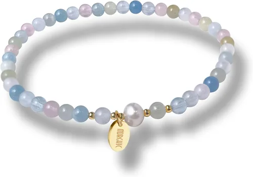 Vista 25 de Morchic - Pulsera elástica con cuentas de gemas naturales de 4 mm para mujeres, con perlas de agua dulce, regalo de cumpleaños de gemas energéticas