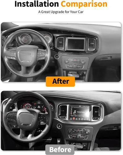 Vista 3 de Hoolcar para Dodge Charger 2015+ Kit de Embellecedores de Decoración Interior, Panel Central de Control del Tablero, Embellecedor del Panel