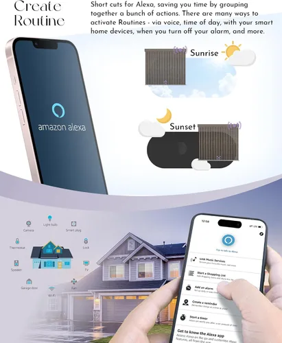 Vista 4 de Graywind Persianas enrollables inteligentes, persianas tejidas naturales para ventanas, control Alexa y Google, persianas motorizadas con control