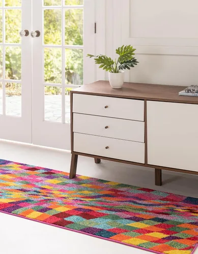 Vista 16 de Unique Loom Estrella Collection - Alfombra geométrica, abstracta, colorida, moderna, ecléctica, 3 pies 3 pulgadas x 5 pies 3 pulgadas, multicolor