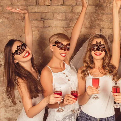 Vista 6 de SIQUK Máscaras venecianas de 42 piezas de máscaras de encaje para mujer
