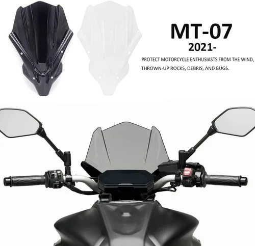 Vista 2 de GLoyer Motorcycle Windshield MT07 MT 07 mt07 Motorcycle Accessories Windscreen Windshield Deflector Protector Wind Screen Compatible with MT-07