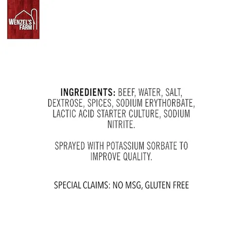 Vista 3 de Wenzel's Farm Palitos de carne de res │Apoya estilos de vida activos │ Sabrosos, ahumados naturalmente │ Alto en proteínas, bajo en carbohidratos │