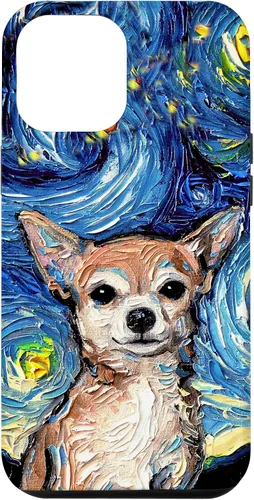 Vista 26 de Aja - Funda para iPhone 17, diseño de perro de noche estrellada, color marrón