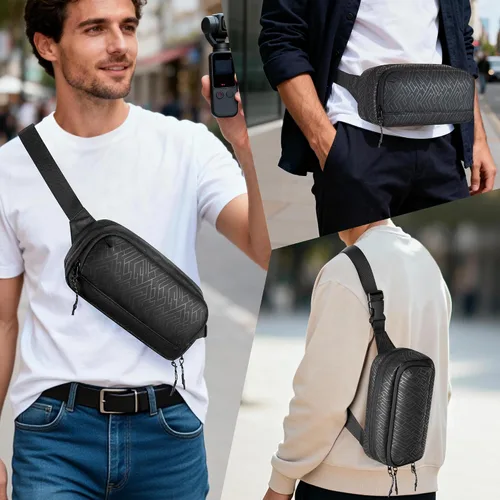 Vista 7 de PGmoon Funda de transporte compatible con DJI Osmo Pocket 3 Creator Combo Accesorios, Bolsa protectora de almacenamiento de mano/honda con múltiples