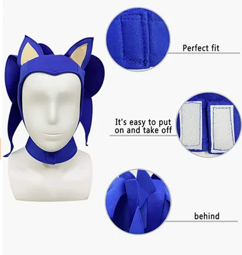 Vista 6 de JAHWIE Kids Cartoon Pretend Play Costumes Bodysuit Halloween Hedgehog Cosplay Jumpsuit With Gloves and Headwear For Boys