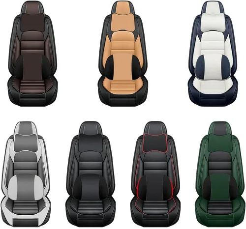 Vista 7 de Fundas de asiento de automóvil de lujo para Dodge Ram 1500 2004-2011, funda de asiento de piel sintética impermeable, suave, transpirable