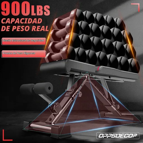 Vista 7 de OPPSDECOR Adjustable Weight Bench, 900LBS Incline Decline Flat for Home Gym