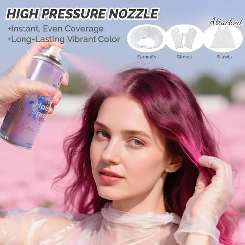 Vista 2 de SOVONCARE Spray de color temporal rosa intenso para el cabello para niños y # 1 - Rosa intenso