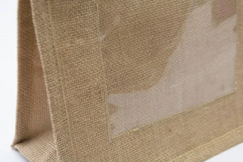 Vista 4 de Bolsas de arpillera rústicas para bodas bolsas promocionales de yute (paquete de 6)