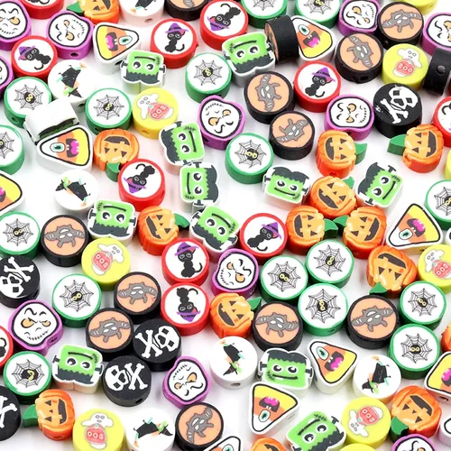 Vista 33 de 100 piezas de cuentas de arcilla polimérica Heishi espaciadoras mixtas, suministros para hacer pulseras, pendientes, collares de bricolaje, Bandera