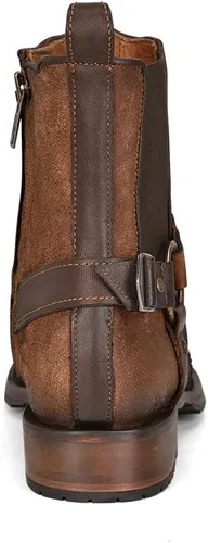 Vista 5 de Cuadra Botín para hombre en piel auténtica pitón marrón 1J2LPH