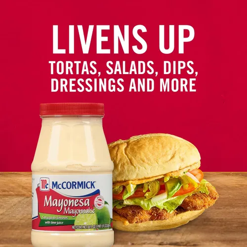 Vista 6 de McCormick Mayonesa (mayonesa) con jugo de lima, producto auténtico de México, para añadir sabor cremoso a mayonesa con lima picante a sándwiches