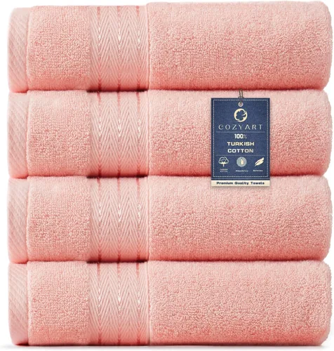 Vista 73 de COZYART - Juego de 6 toallas de baño de algodón turco, color azul claro, suaves, altamente absorbentes y duraderas, 19.17 oz/yd², incluye 2 toallas