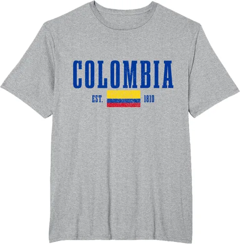 Vista 37 de Colombia Est. 1810 - Camiseta de Colombia Vintage, Negro, S