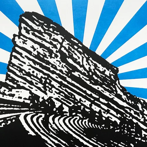 Vista 6 de Rocas Rojas Colorado Art (azul)