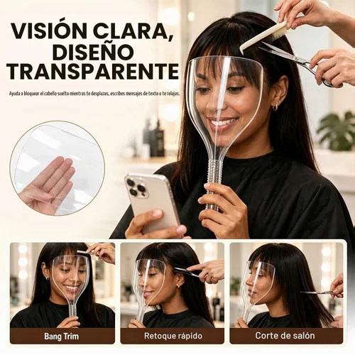Vista 2 de Barber Face Shield for Hairspray, Thick Clear Plastic Face Cover for Spray