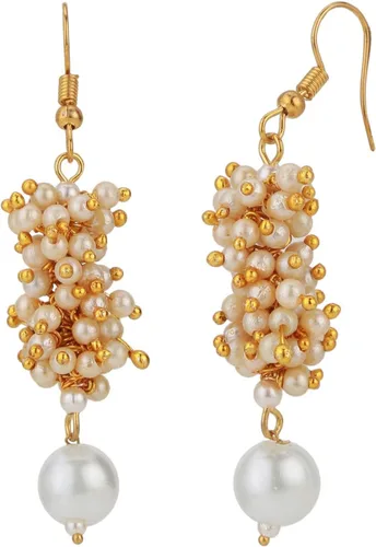 Vista 6 de Efulgenz Rakhi Gifts for Sister Indian Bollywood Faux Pearl Beads Bridal Choker Necklace Earrings Bracelet Bangles Ring Jewelry Set Raksha Bandhan
