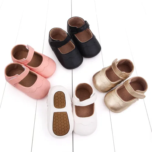 Vista 7 de Infant Baby Girls Mary Jane Shoes Non-Slip Rubber Sole Ballet Slippers Princess Dress Wedding Shoes Newborn Crib Shoes