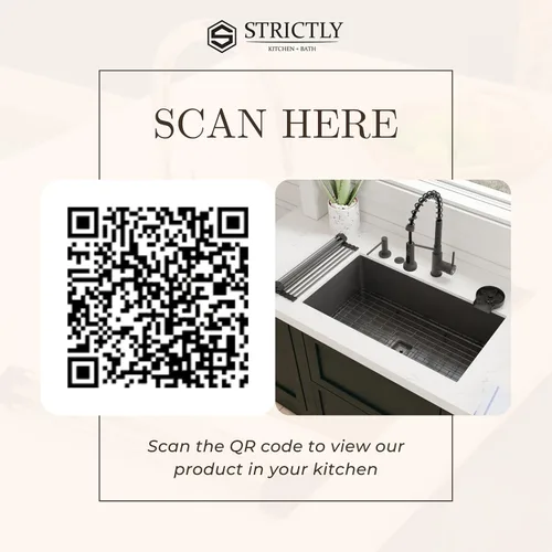 Vista 4 de Strictly Sinks Fregadero de Cocina de Montaje Inferior de Un Solo Tazón de 32 Pulgadas – Fregadero Negro Metálico Accesorio de Estante de Diseñador
