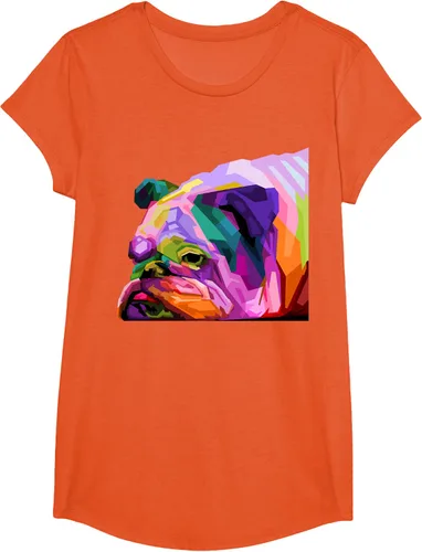 Vista 78 de Camiseta de retrato pop artístico de bulldog británico inglés para dueños de perros, Negro, S