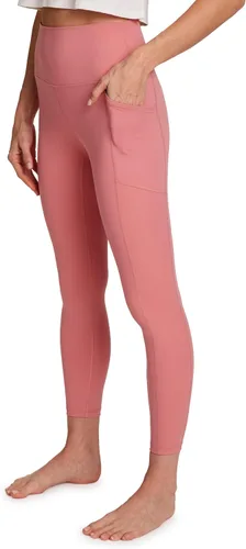 Vista 11 de RBX Leggings activos de cintura alta a prueba de sentadillas hasta el tobillo para mujer, leggings de yoga 7/8 con bolsillos 7/8 rojo polvoriento