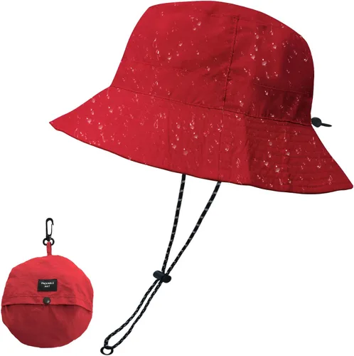 Vista 17 de NPJY Packable Sun Bucket Hat for Women Outdoor Waterproof Rain Hat Beige liso (plegable)