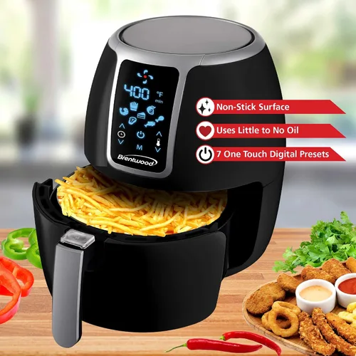 Vista 3 de Brentwood AF-400DBK freidora de aire, estándar, negro