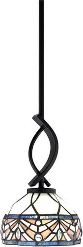 Vista 33 de Toltec Lighting Cavella Stem Colgado Mini colgante, acabado grafito, vidrio de muselina blanca de 4 pulgadas