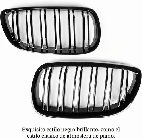 Vista 6 de Qitian Parrilla de riñón de repuesto frontal negro brillante ABS para BMW Serie 3 E92 y E93, 2006-2009