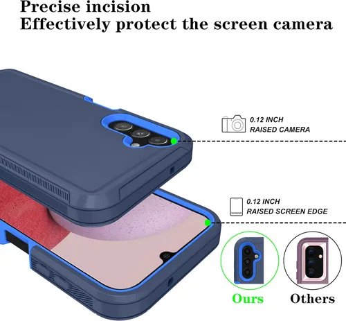 Vista 3 de ONOLA Funda compatible con Samsung Galaxy A14 5G con protector de pantalla HD, resistente a los golpes y a las caídas, funda de 3 capas para Samsung